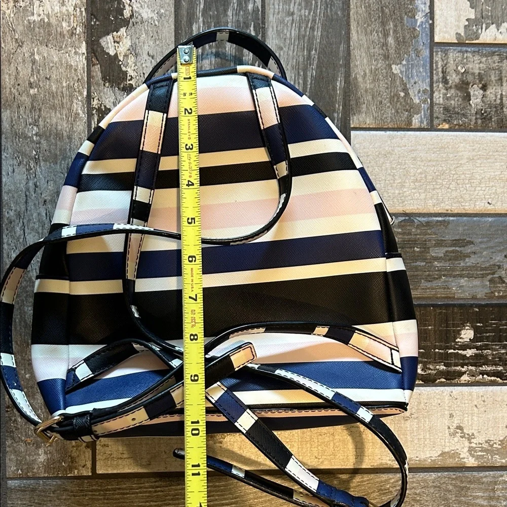 Kate Spade Navy and Pink Striped Backpack - Picture 3 of 6